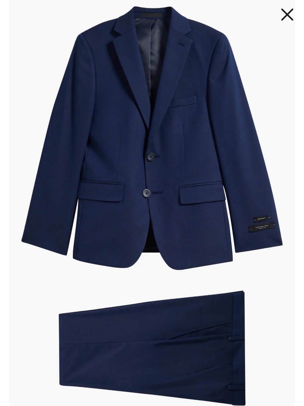 Boys Navy Two-Button Blazer